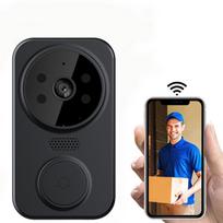 Wireless Video Doorbell Camera with Chime, 2-Way Audio, Night Vision, Motion Detection, Easy Installation, Home Security System One Size juoda