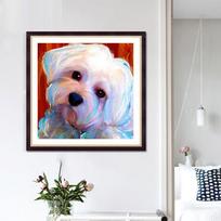 Deimantinis paveikslas  Baltas šuo  Siuvinėjimas kryželiu 5D namų dekoro dovana 30x30CM