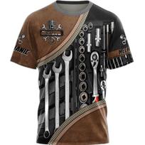 Vasarinis Madingas Vyriškas Marškinėlis Asmeninis Vardas Mechanikas 3D Spausdinti Visame Paviršiuje Viršutiniai Drabužiai Unisex Marškinėliai Gatvės Laisvalaikio Sportinis Marškinėlis 3XL