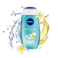 NIVEA Frangipani & Oil 250ml Kūno prausiklis| Dušo želė su priežiūros aliejaus perlais| Gaivinantis frangipanio gėlės aromatas| Švari, sveika ir drėkinama oda