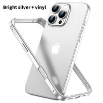 Hibridinis silikoninis rėmelis Aliuminio metalinis telefono dėklas, skirtas iPhone 16 15 14 Plus 13 12 11 17 Pro Max, apsaugantis nuo kritimo kampų, buferio dangtelis iPhone 16 sidabras