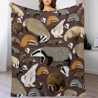 Europos barsuko metamas pledas Atsparus blukimui Patvarus metamas pledas 102x76cm(40x30in) gray