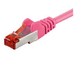 Goobay CAT 6 Pairs in metal foil = PiMF (shielded twisted pair) 1m Network cable Magenta