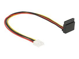 Delock Floppy 4-pin female to SATA 15-pin female metal power supply adapter, 30cm, Black Red Yellow