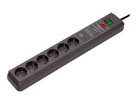 Brennenstuhl Secure-Tec Surge Protector 6-outlet 16A Black