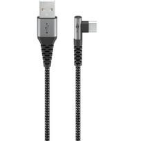 Goobay USB-A to USB-C 90° angled cable 0.5 m Silver