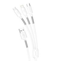 Dudao  L8s upgrade USB-A to Lightning/USB Micro/USB-C 3-in-1 cable 1.2m hvid