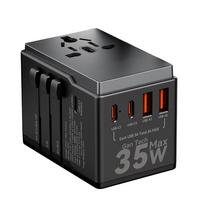 Dudao A35Pro Universal Travel Adapter 35W GaN 3xUSB-C + 2xUSB-A Black