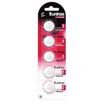 Uniross Batteries Uniross Lithium CR2450 Button Cell Batteries 580mAh, 5 pcs.