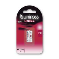 Uniross Batteries Uniross Lithium CR123A Lithium Battery 3V 1500mAh