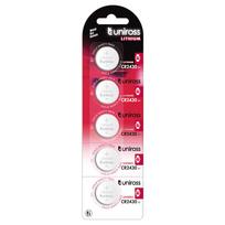 Uniross Batteries Uniross Lithium CR2430 Button Cell Batteries 290mAh, 5 pcs.