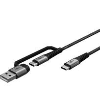 Goobay Goodbay 2-in-1 USB-C to USB-C/USB-A charging cable 3 meters