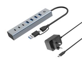 Conceptronic HUBBIES20GP interface hub USB 3.2 Gen 1 (3.1 Gen 1) Type-C 5000Mbit/s Grey