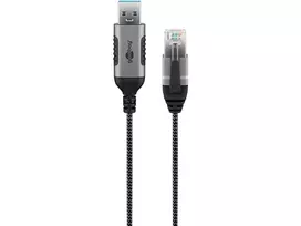 Goobay 74384 USB 3.0 Type-A to RJ45, 7.5 m, Black