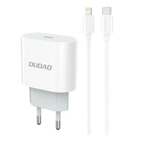 Dudao A14EUL Adapter 20W 1xUSB-C (1m USB-C to Lightning cable included) White