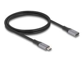 Delock USB 2.0 / USB 3.2 / USB4 / Thunderbolt 3 USB Type-C extension cable 1m Black Grey