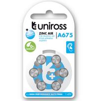 Uniross Batteries Uniross A675 Button Cell Batteries for Hearing Aids 540mAh, 6 pcs.