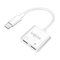 2direct LogiLink 2-in-1 USB-C Audio Adapter 60W white