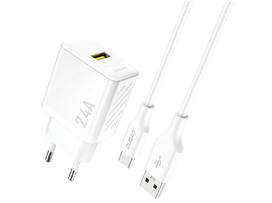 Dudao A23TEU Adapter 12W 1xUSB-A (1m USB-A to USB-C cable included) White