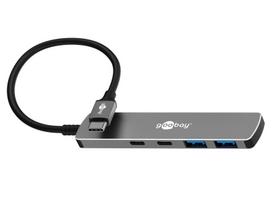 Goobay Slim 4-Port USB-C Hub: 2x USB-C, 2x USB-A