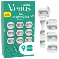 Gillette Venus Pro ComfortGlide Sensitive razor blades, 9 pcs, Stainless steel, Women