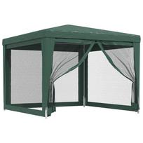 vidaXL 3x3 m Green Party Tent with 4 Mesh Side Walls
