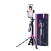 For Foldable Aluminium Alloy Selfie Stick Tripod Floor-Standing Phone Holder Anti-Shake Universal Live Streaming Stand Handheld Ss1 bracket-black