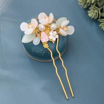 Antique Hair Comb Chinese Style Hair Stick U Shape Pearl Hanfu Hairpin Flower Hair Comb Cheongsam Accessories Bridal Headdress