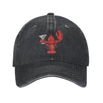 Lobster Seafood Unisex Style Baseball Caps  Distressed Denim Caps Hat Vintage Outdoor Running Golf Adjustable Snapback Cap One Size gray