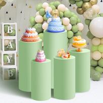 Cylinder Pedestal Stand Covers, Spandex Cylinder Stand Covers for Party, Wedding or Event Decor - Only Contains Cylinder Covers 1PC 50x27cm white