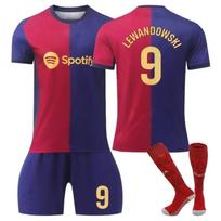 2024/2025 Barselona Lewandowski Nr.9 Futbolo marškinėliai Vaikams Sportinė apranga Raudona/Mėlyna Poliesteris 100-110 CM raudona