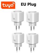4PCS Smart Life App Smart Socket Adapter 16A Balso valdymo lizdas EU Sieninis Kištukas Išvestis Maitinimo monitorius Darbas su Alexa Google Home