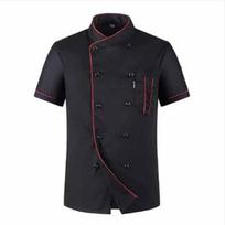Chef Jacket Short Sleeve Cook Coat Barista Baker Work Uniform Waiter Restaurant Hotel Clothes 4XL