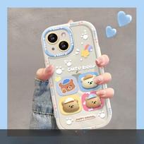 Tinka Apple 14promax mobiliojo telefono dėklui IPhone 13 pilnai dengiantis apsaugantis nuo kritimo 12 silikoninis mielas meškiuko lėlės pakabukas iPhone 15