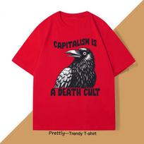 Vintage Capitalism Is A Death Cult TShirt Men Women Graphic T Shirts High Qualtity Oversized Tshirt for Men Short Sleeve Tee S