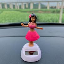 Solar Automatic Swing Dancing Doll Ornaments Car Supplies Figurines Miniature Girl Car Creative Ornaments Car Home Decoration gray