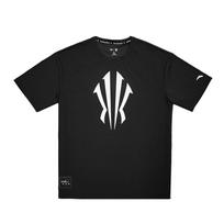 Anta Kyrie Basketball Series Ice Skin Comfortable Classic Fashion Short Sleeve Knitted T-Shirt Unisex tops Basic-Black 172631103R-2 M