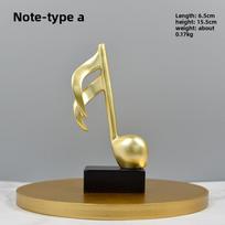 Simple Music Award Trophy Musical Score Notes Piano Ornament for Home Decoration Piano Room Artwork Craft Gift Model B beige