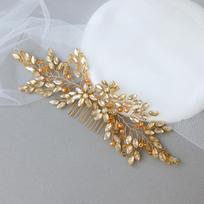 Fashion Crystal Rhinestone Hair Combs Bridal Headpiece Champagne Hair Comb Wedding Hair Accessories Women Head Jewelry Gift