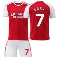 Arsenal Saka No.7 Football Jersey 2024/2025 Season Kids Sportswear Red/White Polyester 100-110 CM raudona