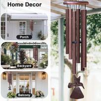 Wholesale Custom Hummingbird Bird Wind Chimes Outdoor Souvenir Personalized Aluminum Tube Weather Resistant Hanging 32in Modern tamsiai pilka spalva