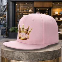 Queen Crown Graphic Flat Brim Baseball Cap Unisex Adjustable Outdoor Sports Casual Hat One Size white