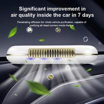 Solar Car Air Purifier, Dual Power, 10-15 Days, Auto, Odor Removal, No Filter, P D&S, Gift For Car Lovers balta