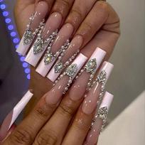 Reusable French Tip Press-On Nails Women Gel Adhesive Jelly Glue Options SG CY-279 Gel Adhesive Type