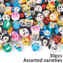 30/50/100 gyvūnų themed polimerinio molio karoliukai, šuo, katė, panda, varlė, dramblys, beždžionė, tarpiniai karoliukai, PASIDARYK pats karoliai, apyrankė, raktų pakabukas, papuošalų gamyba 30pcs