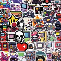 57 Retro Animacinių Filmų Žaidimų Pultelių Lipdukai Konsolėms, Telefonams, Nešiojamiesiems Kompiuteriams ir Lagaminams 57pcs