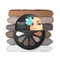 FACESCANADA 6 viename akių šešėlių paletė - Smokey Diva 03, 6g | Su alyvuogių sviestu ir makadamijų aliejumi | Ryškios spalvos | Labai pigmentuoti | Lengvai išsklaidomi black