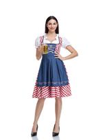 Etninis dirndl Oktoberfest vakarėlio kostiumų rinkinys L = 38 raudona