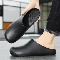 Summer Man Flip Flops 2024 New Solid Sandals Men Fashion Outside Thick Massage Non-slip Sole Bathroom Casual Beach Home Slipper 38-39 juoda