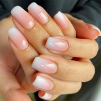 White French Ombre Press-On Nail Tips - Removable, Wearable Manicure